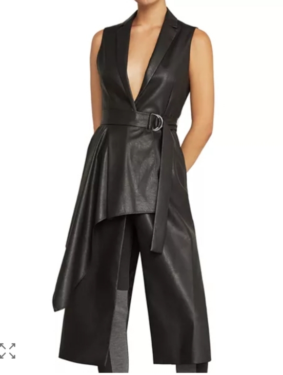 BCBGMaxAzria Jackets & Blazers - BCBG MaxAzria Draped Faux Leather Vest